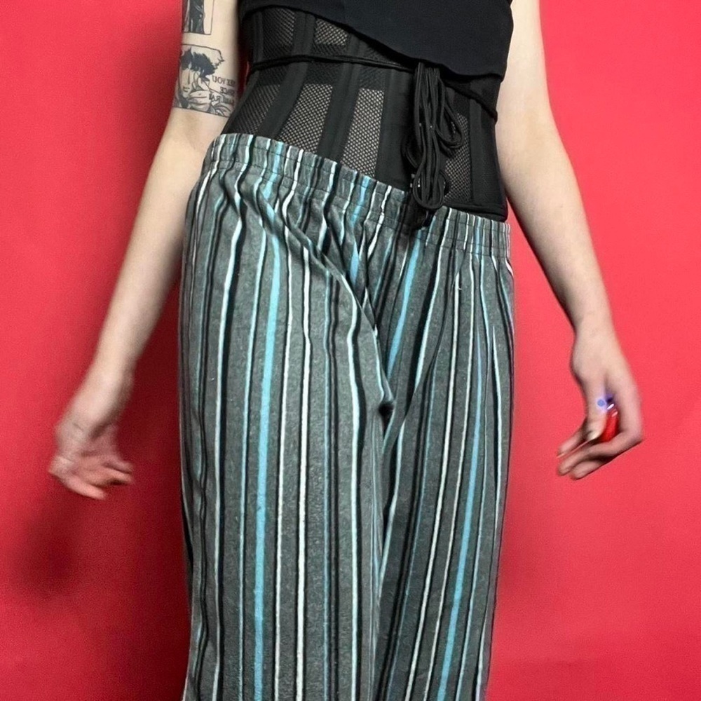 blue and white striped fuzzy pj pants🤍🖤​​​​​​​​​​​​​​​​​​​​​